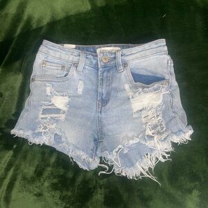 Almost Famous Light Blue Ripped Jean Shorts